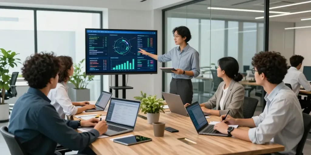 Team collaborating in a modern workspace showcasing https://go889.de.com/ analytics and innovation.