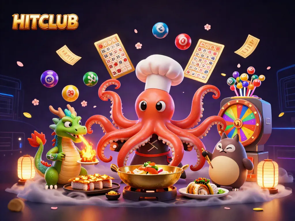 Experience the thrilling action at HITCLUB with vibrant lottery balls and exciting game elements.