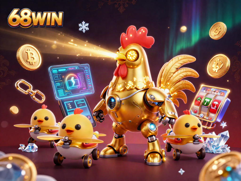 Experience thrilling gameplay with 68WIN’s engaging casino scene featuring vibrant characters and dynamic elements.