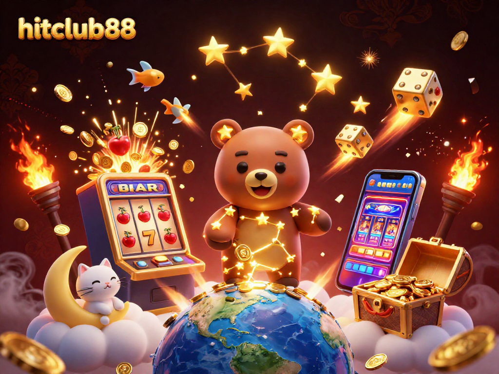 Engage in thrilling gameplay at hitclub88 with vibrant casino graphics and magical elements.